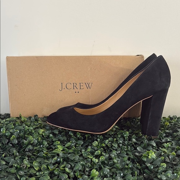 J. Crew Black Classic Block Heel Pumps - Picture 1 of 8